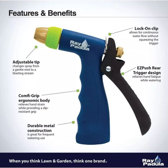 RAY PADULA Thumb Control Metal 8-Pattern Nozzle & Rear Trigger Comfi-Grip Metal - Picture 9 of 9